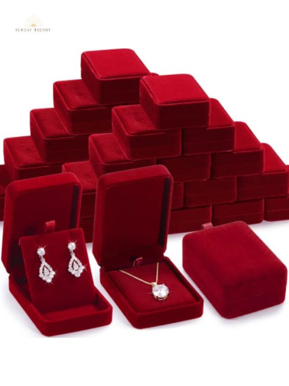 Velvet Jewelry Gift Boxes 24 Pc Necklace Earring Storage Organizer Set